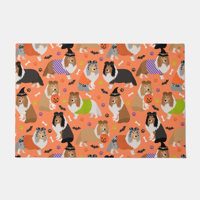 Halloween Shetland Sheepdog Sheltie Fußmatte (Vorderseite)