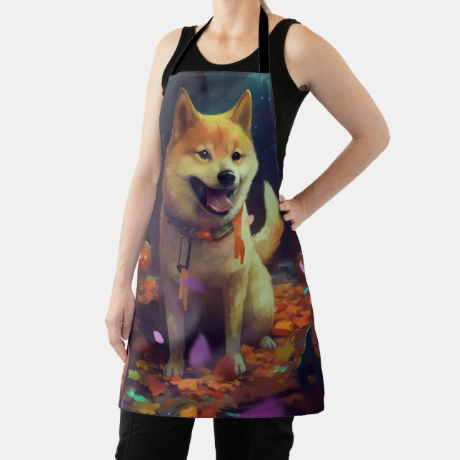 Halloween Shiba Inu mit Pumpkins Beängstigend Schürze (InSitu)