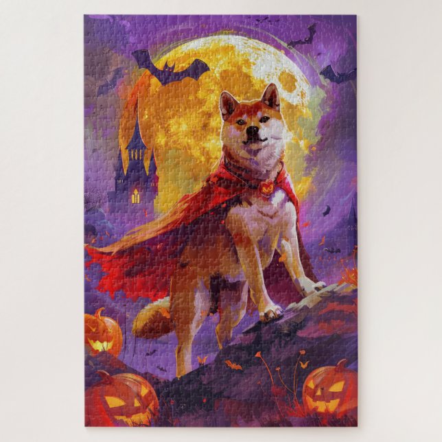 Halloween Shiba Inu Vampire Pumpkins Beängstigend (Vertikal)