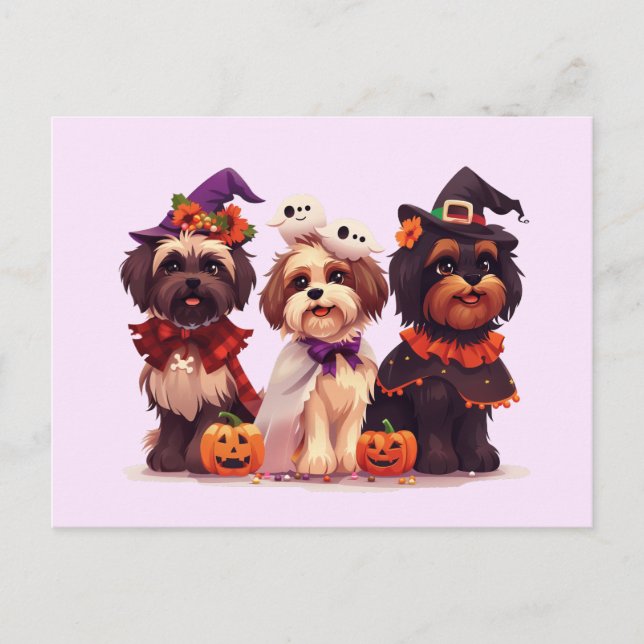 Halloween Shih Tzu Dogs Postkarte (Vorderseite)
