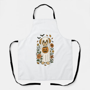 Halloween Shih Tzu mit Herbstblumen Schürze