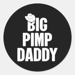 Halloween Shirt Big Pimp Daddy Pimp Kostüm Party Runder Aufkleber