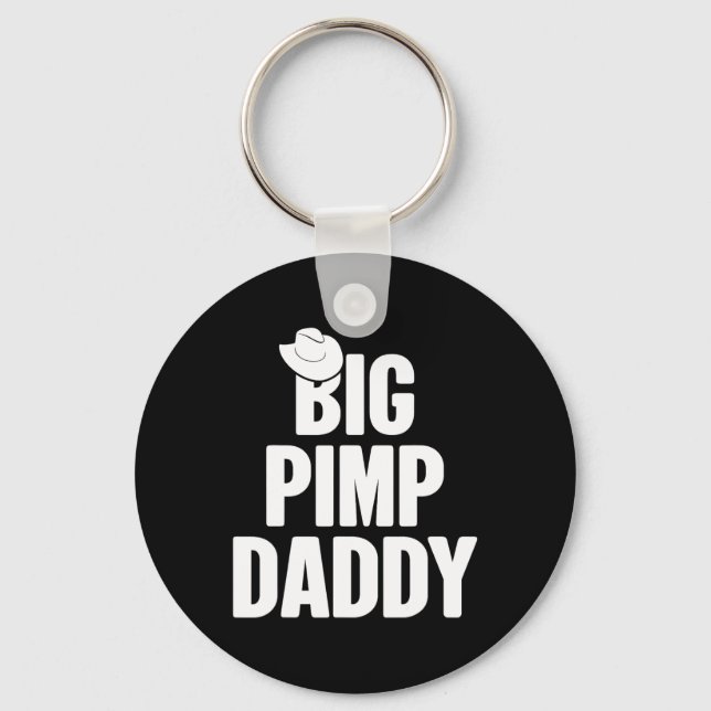 Halloween Shirt Big Pimp Daddy Pimp Kostüm Party Schlüsselanhänger (Vorderseite)