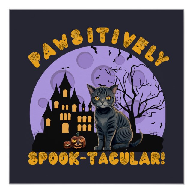 Halloween-Shirt | Black Cat Shirt | Cat Lover Gift Poster (Vorderseite)