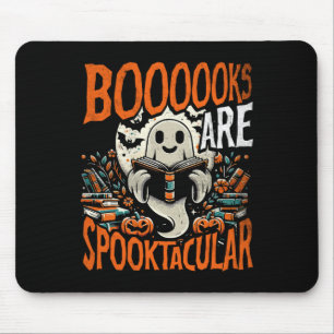 Halloween Shirt Buch Lover Design Ghost mit Bücher Mousepad