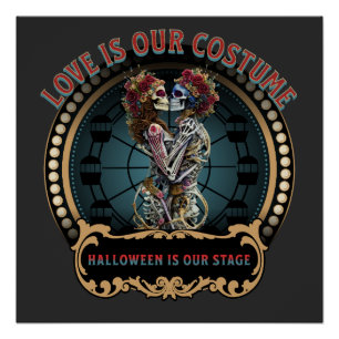 Halloween-Shirt Dancing Skeleton T-Shirt Kaffe Poster