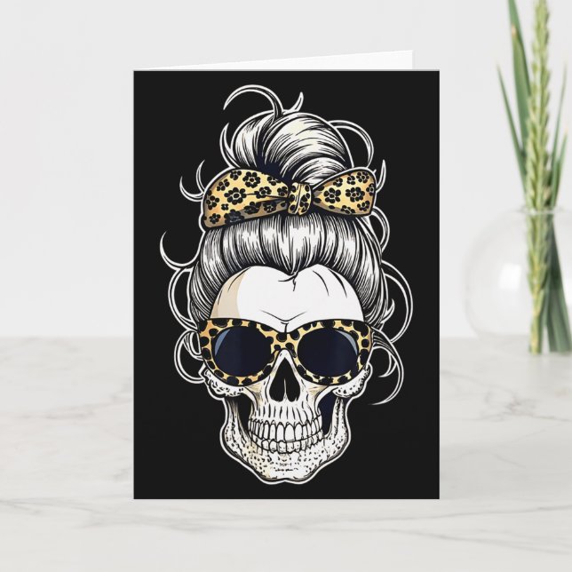 Halloween Shirt For Women Skull , Leopard  Karte (Vorderseite)