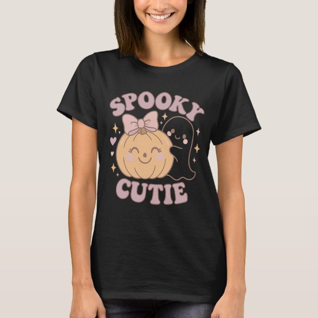 Halloween Shirt mit Pink Bow Pumpkin & Ghost | Co (Vorderseite)