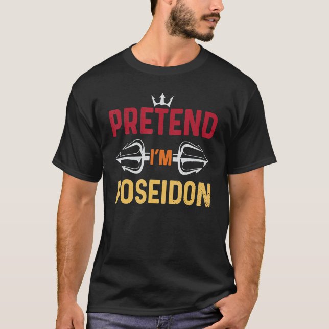 Halloween Shirt so tun, als wäre Poseidon-Kostüm g (Vorderseite)