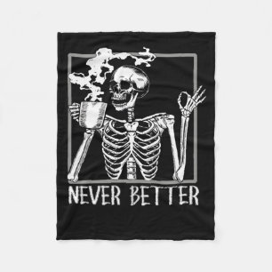 Halloween-Shirts für Frauen nie besseres Skelett F Fleecedecke