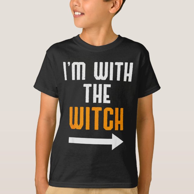 Halloween-Shirts Für Männer Ich Bin Mit Der Hexe L T-Shirt (Vorderseite)