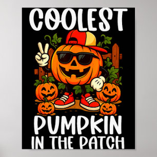 Halloween-Shirts Jungen und Kinder Coolster Kürbis Poster