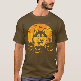 Halloween Siberian Husky Kürbislaterne Dog Pumpki T-Shirt