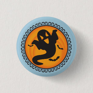 Halloween-Silhouette-Geist-Abzeichen Button