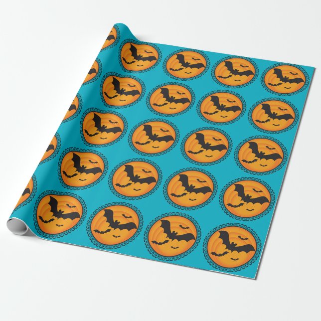 Halloween-Silhouette-Schläger-Verpackungs-Papier Geschenkpapier (Ungerollt)