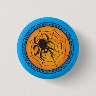 Halloween-Silhouette-Spinne und Netz-Abzeichen Button
