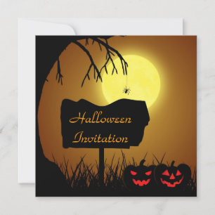 Halloween Silhouette Zeichen - Party Einladung