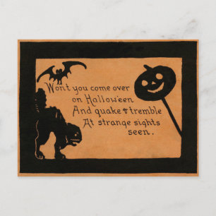 Halloween-Silhouetten Feiertagspostkarte