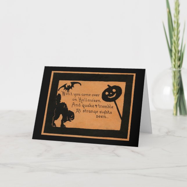 Halloween-Silhouetten Karte (Vorderseite)
