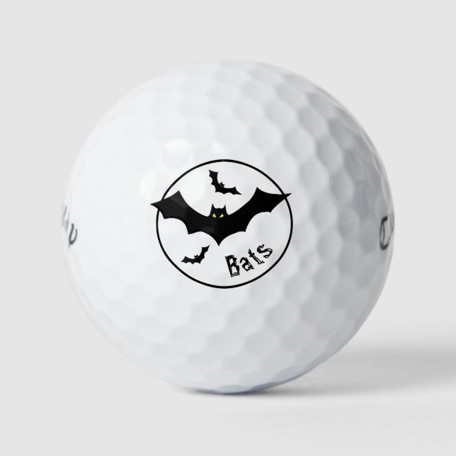 Halloween Simple Flying Bats Silhouetten Black Golfball (Vorderseite)