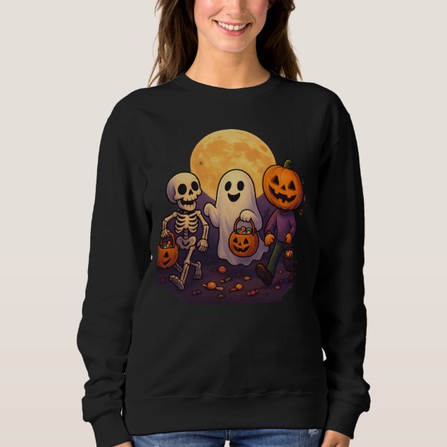 Halloween Simple Minimalistisch Unisex Männchen Sweatshirt (Vorderseite)