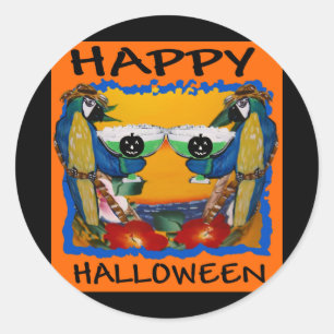 HALLOWEEN-SITTICHE RUNDER AUFKLEBER