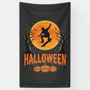 Halloween Skateboard Mond Design Halloween Banner