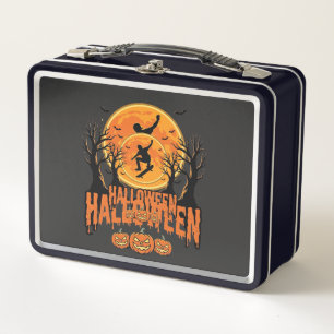 Halloween Skateboard Mond Design Halloween Metall Brotdose