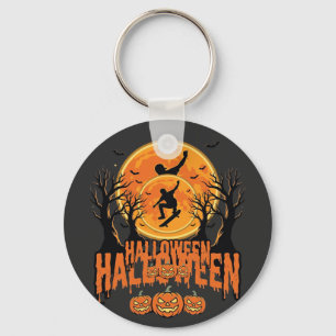 Halloween Skateboard Mond Design Halloween Schlüsselanhänger