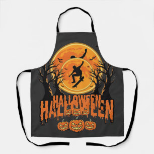 Halloween Skateboard Mond Design Halloween Schürze