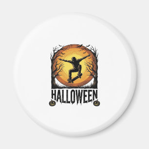Halloween-Skateboard-Mond-Vintage-Vektordesign_1 Magnet