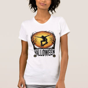 Halloween-Skateboard-Mond-Vintage-Vektordesign_1 T-Shirt