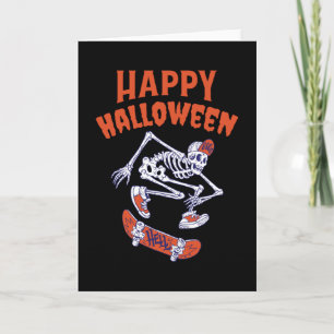 Halloween Skateboard Skelett Karte
