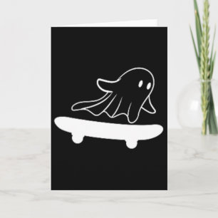 Halloween-Skateboarding-Geist im Taschen-Skateboar Karte