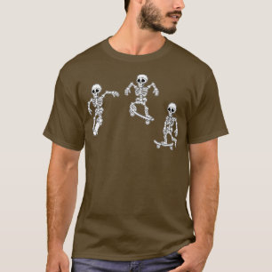 Halloween Skateboarding Skaten Skeleton Skater Sp T-Shirt