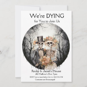 Halloween Skeletal Couple Costume Party Einladung