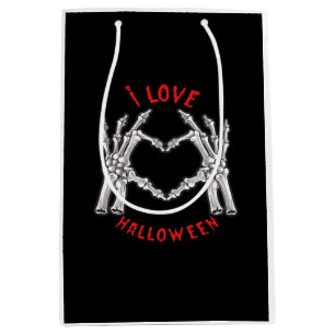 Halloween Skeletal Hands Herz Funny Sprichwort Mittlere Geschenktüte