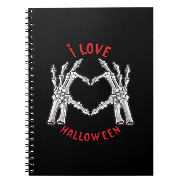 Halloween Skeletal Hands Herz Funny Sprichwort Notizblock (Vorderseite)