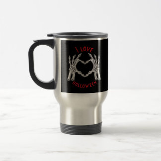 Halloween Skeletal Hands Herz Funny Sprichwort Reisebecher