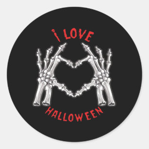 Halloween Skeletal Hands Herz Funny Sprichwort Runder Aufkleber