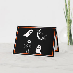 Halloween Skeleton Animals Gang Karte
