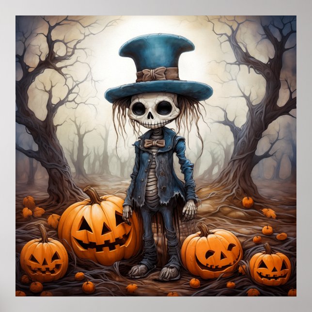 Halloween Skeleton Art Poster (Vorne)