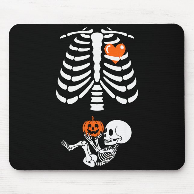 Halloween Skeleton Baby Rib Cage Maternity Pregnan Mousepad (Vorne)