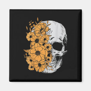 Halloween Skeleton Blume Mens Women Skull Magnet