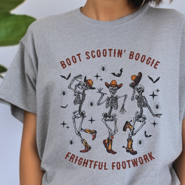 Halloween Skeleton Boot Scootin' Boogie T - Shirt (Von Creator hochgeladen)