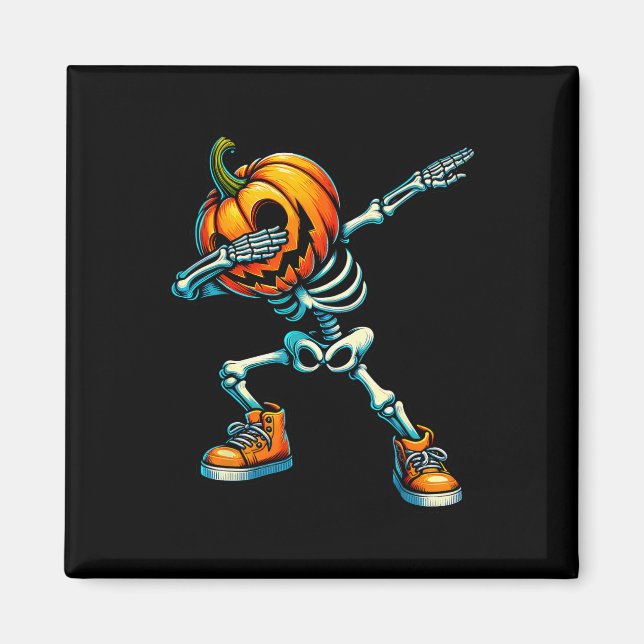 Halloween Skeleton Boys Trick Leckerei Funny Pumpk Magnet (Vorne)
