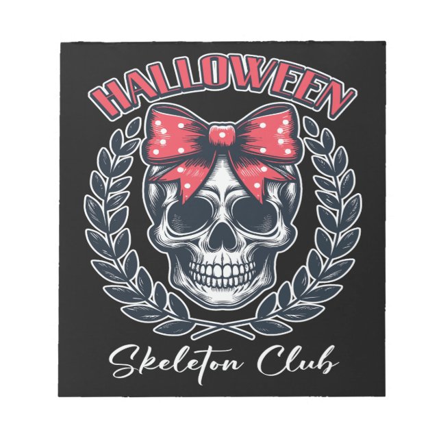 Halloween Skeleton Club Notizblock (Vorderseite)