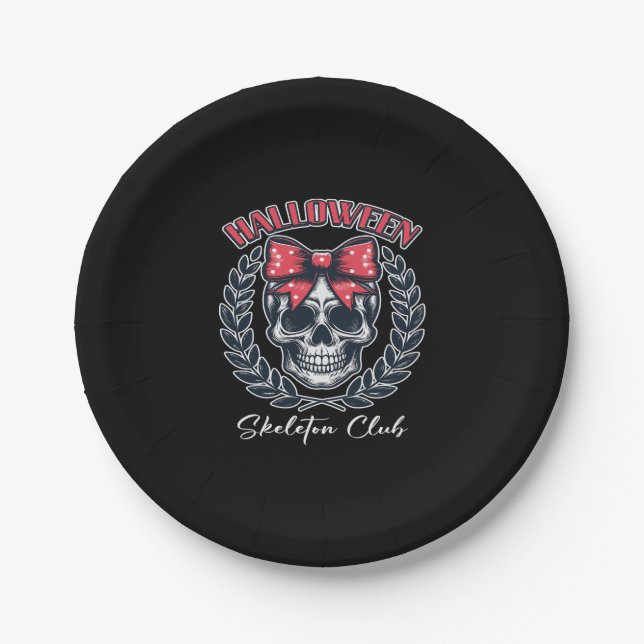 Halloween Skeleton Club Pappteller (Vorderseite)
