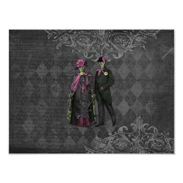 Halloween Skeleton Couple Fotodruck (Vorne)