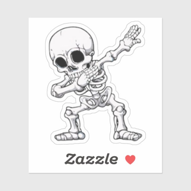 Halloween Skeleton Dabbing Aufkleber (Blatt)